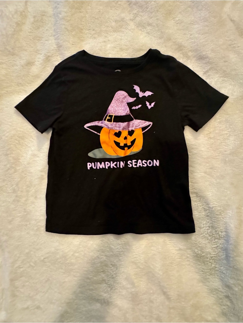 wonder nation Black Tee with Orange Pumpkin and Purple Witch Hat